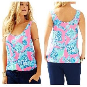 Lilly Pulitzer Cosmos Sleeveless Silk Top